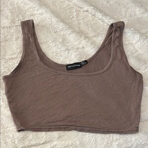 PrettyLittleThing Brown Tank Top